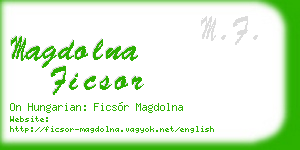 magdolna ficsor business card