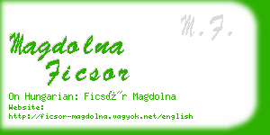 magdolna ficsor business card